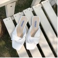 Summer new fashion lotus leaf Roman soft bottom open toe wild beach vacation tide female cool half drag
