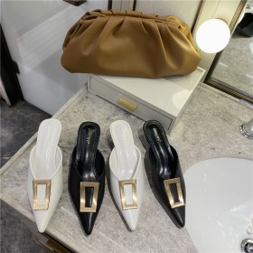 Spring and summer fashion metal buckle wild fine with OL female tide Baotou half drag 308-21