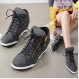 Fashion all-match denim lace-up wedge heel women's shoes spring and autumn new lace-up high heel women's shoes