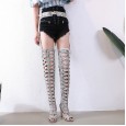 Belt Buckle Hollow Fish Mouth Cool Boots Snake Pattern High Heel Sandals 35-40