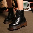 High-grade high-quality patent leather thick velvet thick bottom boots muffin women's boots Martin boots women's cotton boots punk short boots