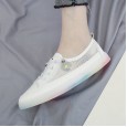 Spring and summer new women's shoes microfiber small daisies white shoes net shoes sports ladies casual shoes women