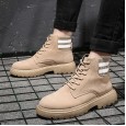 Martin boots men's autumn trend leather face short boots retro wild large size leather boots high top desert tooling shoes