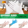 100PCS Disposable PVC Medical Nitrile Gloves Non-slip Beauty Food Rubber Type Work - L 