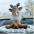 Creative car decoration, cute male and female deer doll, car decoration, cartoon decoration for car interior