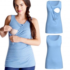 Breastfeeding sleeveless striped T-shirt