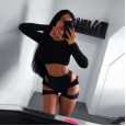 Sexy girl high belt belt buckle tights elastic woman print leopard shorts