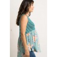 Summer printed sleeveless T-shirt