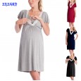 Hot-sale lace stitching multifunctional mother nursing dress pajamas before and after pregnancy
