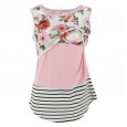 Hot-selling maternity dress printing color matching stripes lace lace vest cross-type nursing underwear