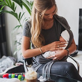 Best selling round neck solid color short dress maternity dress lace up nursing pajamas