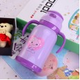 Piggy new dual-use children's insulation straw cup baby with handle change strap stainless steel insulated bottle water cup