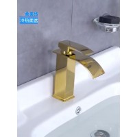Washbasin faucet copper washbasin faucet hot and cold mixing faucet black simple