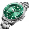 Fashionable personality black blue green water ghost watch luminous waterproof stainless steel belt non-mechanical watch men's watch