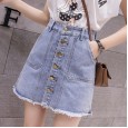 Denim skirt skirt women's new spring trousers skirt slim package hip high waist A-line skirt fashion short skirt summer