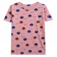 Summer new heavy industry cartoon pattern personality hollow 3D texture fashion comfortable short sleeve t-shirt female