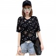 Summer new sexy openwork t-shirt female short-sleeved loose clothes foreign-style half-sleeved women's clothing
