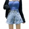 Summer denim shorts women's thin new tide high waist was thin and loose wide legs a word hot pants