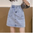 Skirt women's summer new denim short skirt high waist was thin package hip skirt Slim wild a-line skirt tide