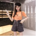 High waist denim shorts female new slim slim retro casual wide leg pants tight wild hot pants