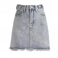 Denim skirt female spring new high waist A-line skirt student short skirt bag hip skirt denim skirt