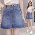 Denim short skirt female spring and summer new slimming skirt skirt irregular high waist mm bag hip a-line skirt type
