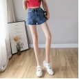High waist denim shorts women's summer new super fire was thin woolen hot pants wild pants tide