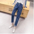 Large size women's sister spring and summer new jeans, hip thighs are thick and thin, wild and loose straight