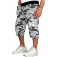 Summer new men's straight cropped pants casual sports loose beach pants men's plus size quick-drying shorts men