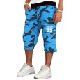 Summer new men's straight cropped pants casual sports loose beach pants men's plus size quick-drying shorts men