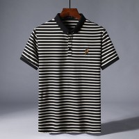 Men's summer new fashion striped lapel men's casual POLO shirt comfortable business