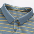 Men's summer new fashion casual business lapel striped men's short-sleeved POLO shirt