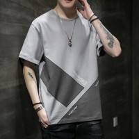 Summer new style-round neck short sleeve t-shirt men trend summer tide brand loose cotton