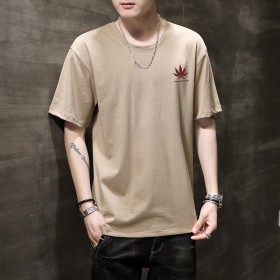 Summer new hooded short-sleeved men's tide brand jacket loose young students handsome T-shirt