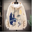 Boys spring wear new hooded sweater comfortable fashion casual trend wild youth print loose burst