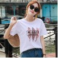 Fine cotton round neck short sleeve t-shirt female summer new large size women's tide loose student ladies top