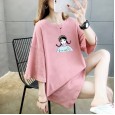 Summer new loose large size women's round neck short sleeve cotton t-shirt women