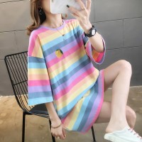 Summer new mm large size women's clothing increase women's shirt short-sleeved t-shirt female students