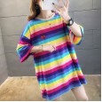 Summer new mm large size women's clothing increase women's shirt short-sleeved t-shirt female students