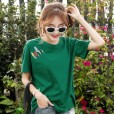 Summer new mm large size women's solid color ladies shirt loose printed short-sleeved t-shirt women's tide