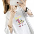 Summer basic color conventional round neck mid-length large size women's MM short-sleeved cotton loose t-shirt