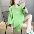 Summer new large size women's long-sleeved short-sleeved cotton loose t-shirt female bf style female top