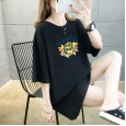 Summer new large size women's short-sleeved t-shirt women's tide solid color printing student shirt bottoming