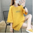 Summer  letter printed loose shirt round neck short sleeve T-shirt 