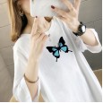 Fine cotton round neck short-sleeved t-shirt female summer  